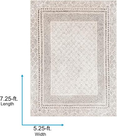 Surya Bahar Rug Bedroom, Living Room, Dining Room, Hallway - Modern Boho Geometric Pattern - Soft Scandinavian Living Room Rug Oriental - Carpet 160x220cm Large Beige Beige and Anthracite 160 x 220 cm (Rectangular)