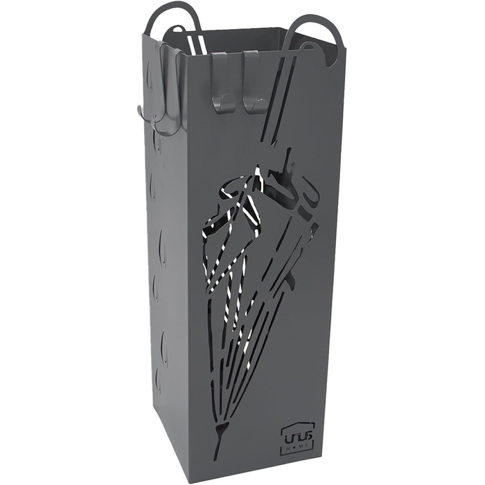 Сумка для парасоль - підставка для парасоль з піддоном для води, 4 гачки, 16x16x49 см (Сірий)