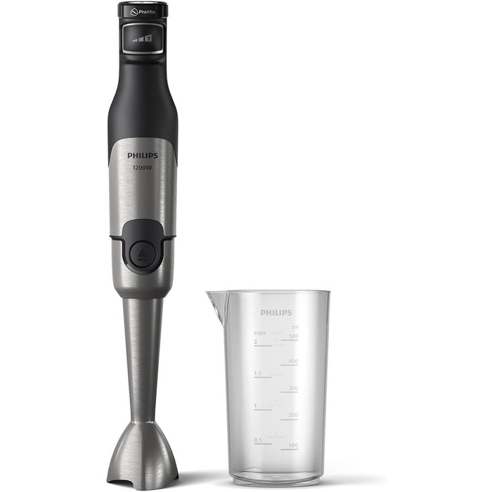 Philips 5000 Series Immersion Blender - 1200W Power. ProMix Technology. LED Speed Indicator. Variable Speed Control. Compact Design. Easy to Clean. Black (HR2681/00)