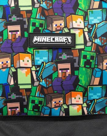 Рюкзак Minecraft для хлопчиків: ігровий рюкзак з принтом Creeper, Zombie, Skeleton, Enderman та Cave Spider | Для школи, подорожей, геймінгу, одноденних поїздок. Чорний колір