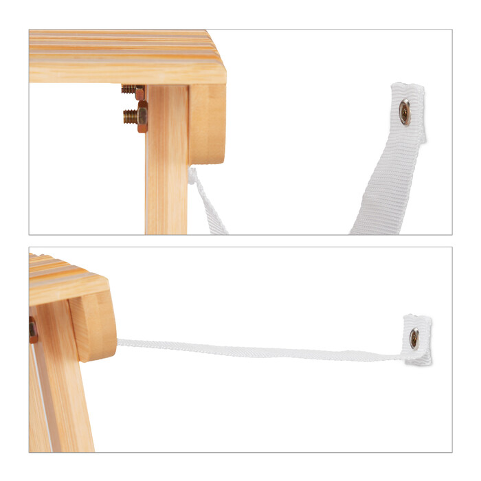 Relaxdays Bamboo Plant Shelf with Wheels