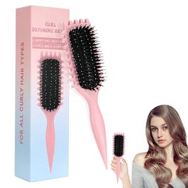Щітка для волосся Pavlleen Curl - для створення локонів, з щетиною дикого кабана, рожева