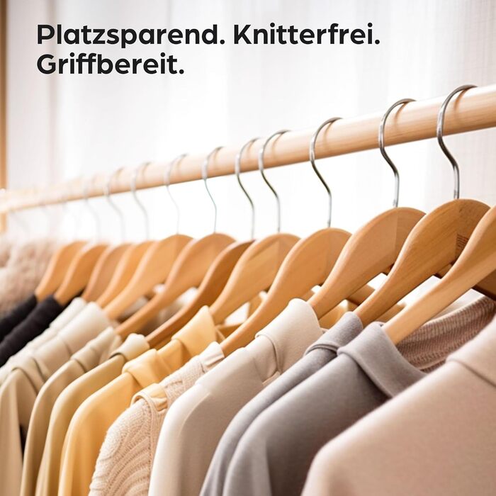 Дерев'яні вішалки для одягу Praknu (20 шт.) з перекладиною та обертовим гачком 360° - для сорочок та штанів
