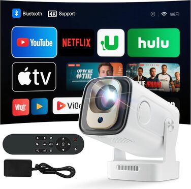 4K Міні-проектор Beamer для домашнього кіно з Wi-Fi 6 та Bluetooth 5.0, 170 ANSI Lumen, Android 11 (HY260pro)