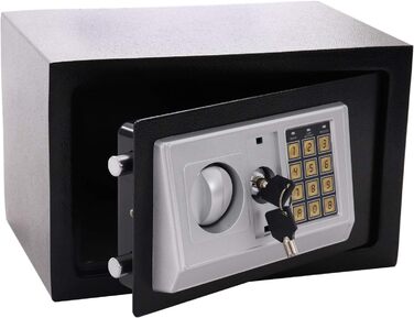 Сейф Panorama24 з електронним кодовим замком, 31x20x20 см, LED-дисплей, сталеві болти, чорний, з 4 батареями, меблевий/стінний сейф, домашній