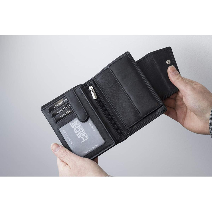 LEAS Ladies' Exchange in portrait format with RFID protection, genuine leather, black Ladies' Collection
