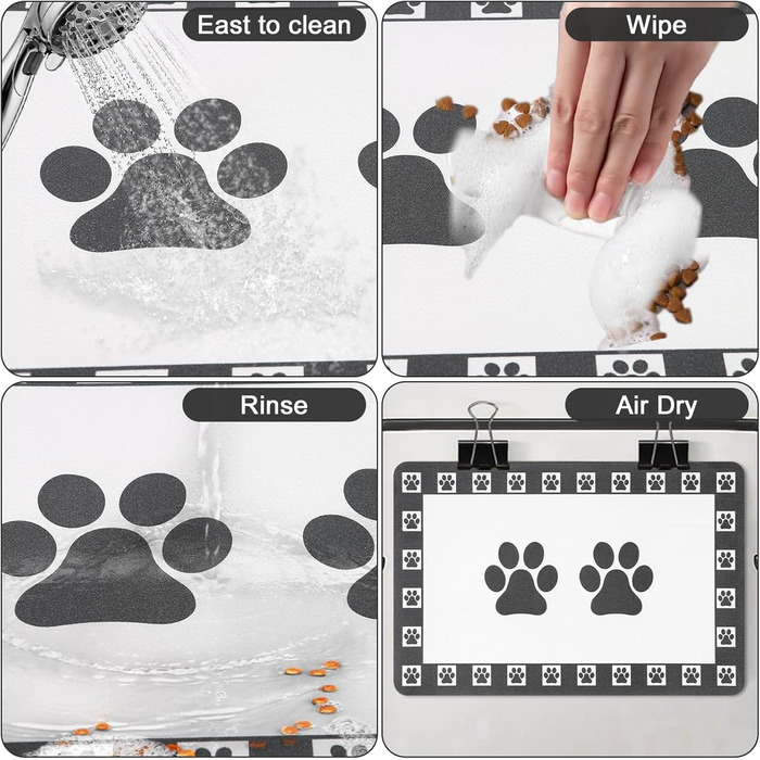 Килимок для тварин, надпоглинувач, для собак та котів, з неслизьким гумовим дном, швидковисихаючий, миючий, 40 x 60 см, 2 пари принтів лап, з точками