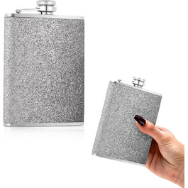 Сталевий флакон 304, 240мл з воронкою - витокозахисний, стильний, портативний набір флаконів для чоловіків та жінок. Сталева фляга для віскі (сріблястий)