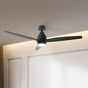 Стельовий вентилятор Cecotec EnergySilence Aero 5275 DarkWood з LED підсвіткою та пультом, 40W, 52 дюйми, DC мотор, зимовий/літній режим