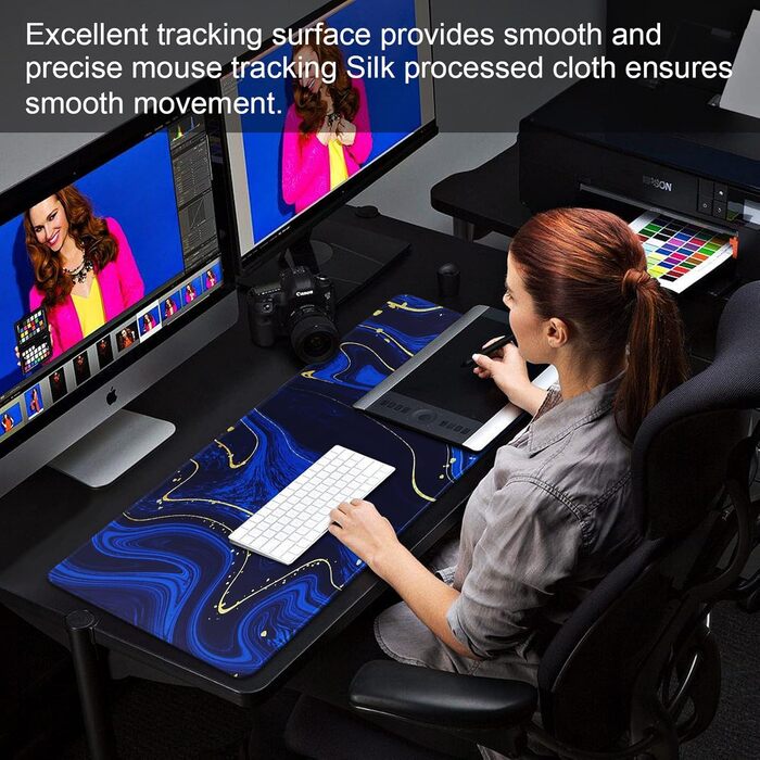 Великий ігровий килимок для миші з прошитими краями, 70x30 см, з антиковзною основою з натурального каучуку для геймерів, офісу, дому. Модель Quicksand03