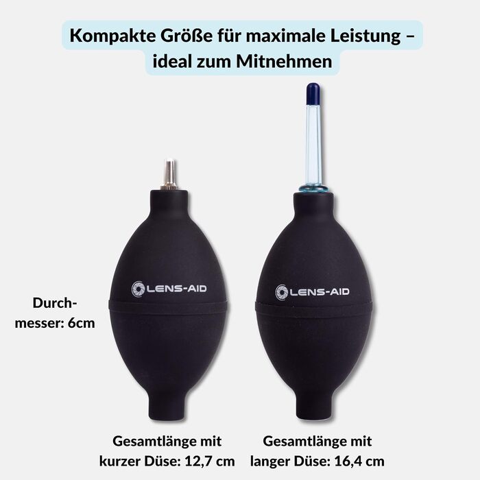 Набір для чищення камери Lens-Aid 3 в 1: повітряний насос, олівець для чищення та 5 мікрофібрових серветок. Підходить для сенсорів, об'єктивів, камер, дисплеїв, фільтрів та оптики. Ідеальний для фотоаксесуарів та техніки.