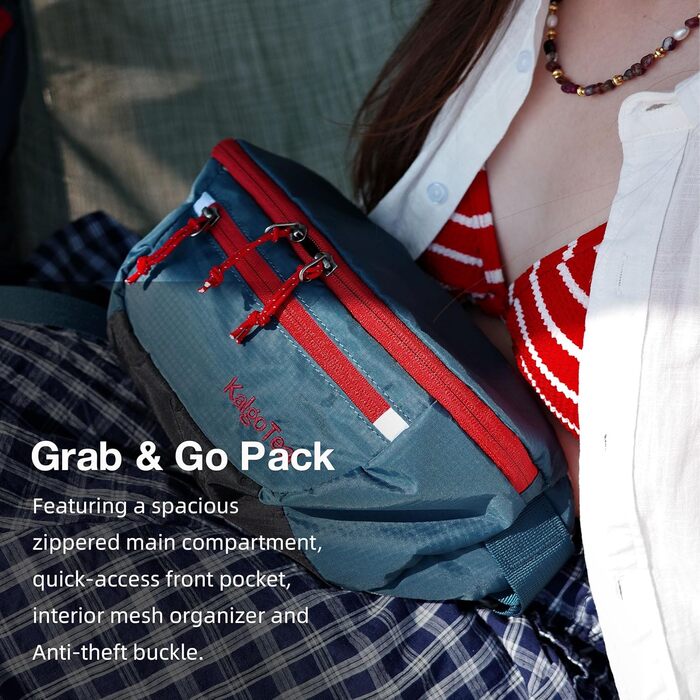 Легка туристична поясна сумка на 2.5L, водонепроникна, для жінок та чоловіків (різдвяна колекція), колір: Горизонт Блакитний