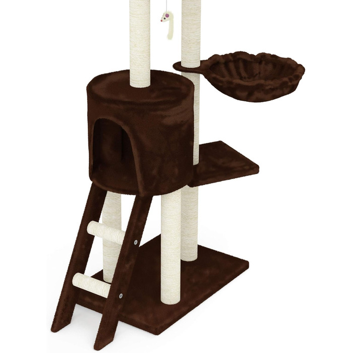 Дерев'яний кігтеточка для котів Beltom® Kratzbaum, 140 см - ігровий комплекс для котів, колір: коричневий