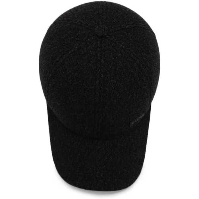 Кепка YAMEE для чоловіків, зимова бейсболка з відкидним навушником, тепла шапка-кепка, чорний (2074)