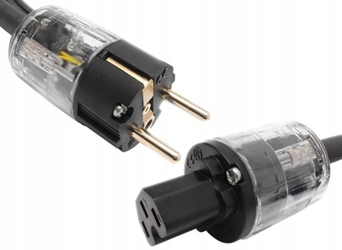 Кабель живлення TOMANEK TPC GOLD-BLACK 230V 16A Schuko-IEC, 1м
