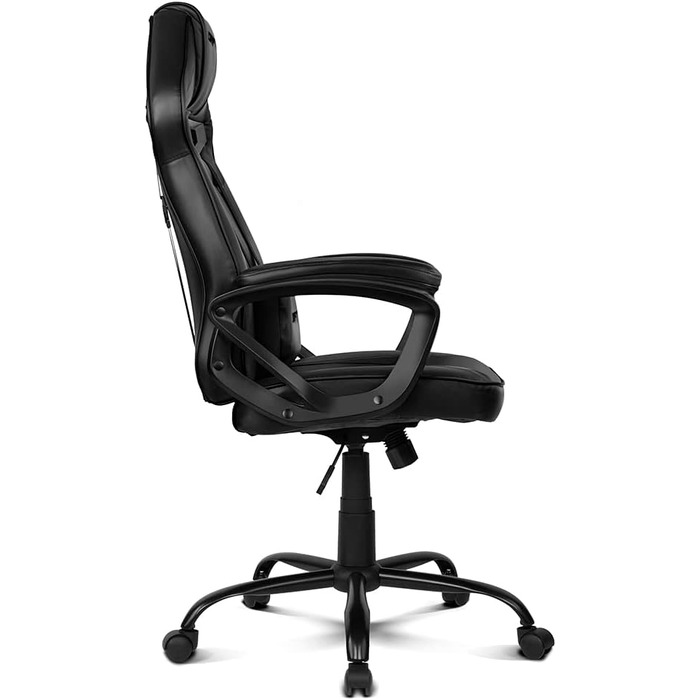 Ігрове крісло DRIFT GAMING DR50 (DR50BL) професійне, регулювання висоти, гойдальний механізм, м'які підлокітники, штучна шкіра, чорне, 67x122-131x67 см