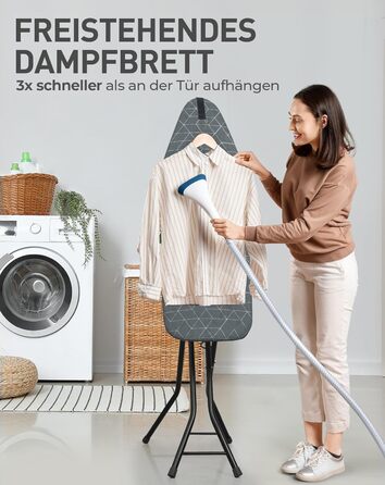 Прасувальна дошка LyriFine 2-в-1 для прасування з парою та звичайного прасування, сіра