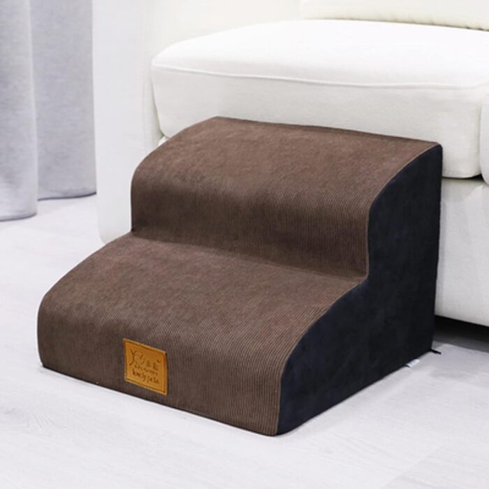 Сходинки для котів та собак Yanman 2 сходинки - м'яка, зручна, знімний чохол (Колір: Коричневий)