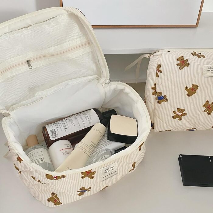 Набір косметичок 3 шт. для подорожей, косметичка для дівчат та жінок з квітковим принтом, зручна для макіяжу