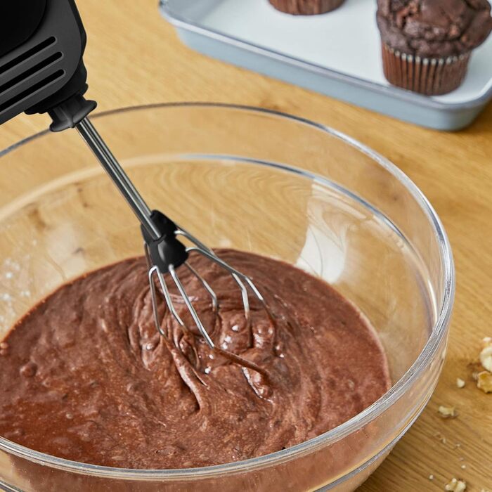 Ручний міксер Bosch CleverMixx MFQ2420B: 2 вінчики, 2 гачки для тіста, 400 Вт, чорний