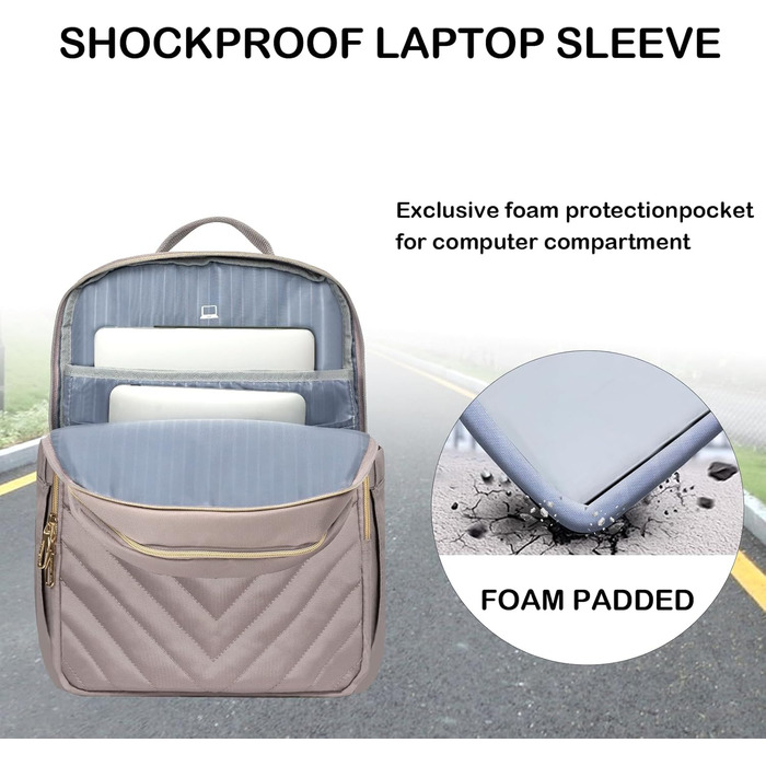 Рюкзак для ноутбука 15.6 дюймів Vankean, водонепроникний, з USB-портом для зарядки, чорний/рожевий, для жінок та чоловіків, для роботи, навчання, подорожей та кемпінгу