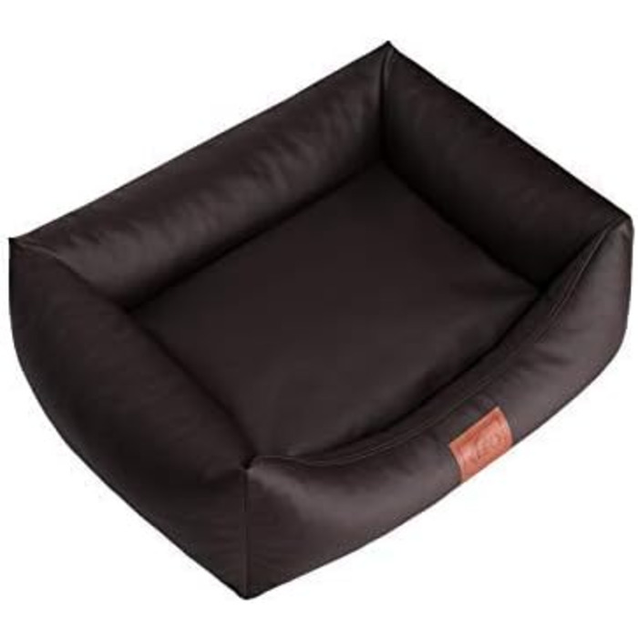 Софа для собак Leo4dog Natalie: м'яке ліжко-софа з штучної шкіри, 4 розміри (XL 115x90 см), темно-коричневий