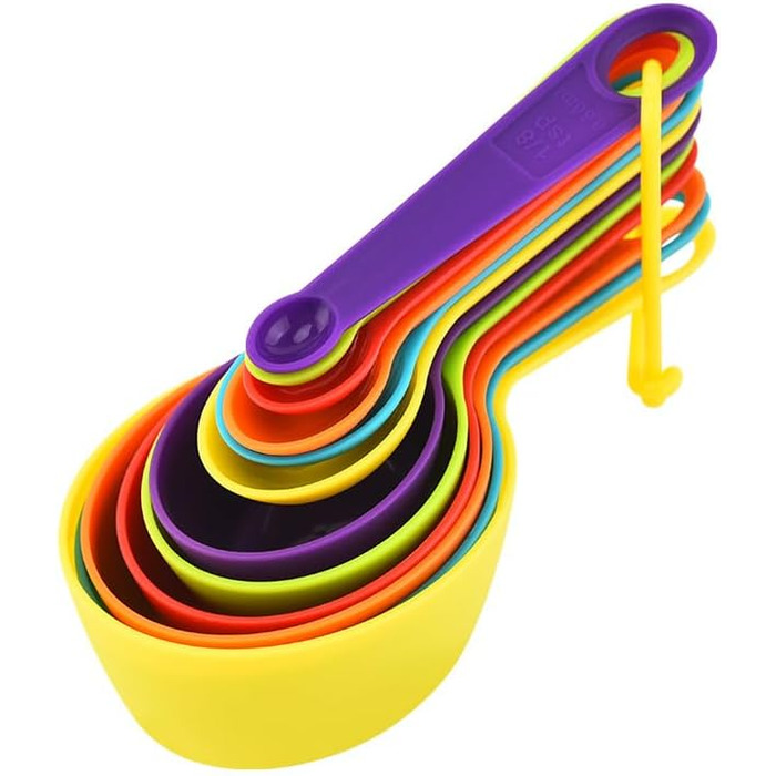 12-Piece Baking Tool Set for the Kitchen, Measuring Spoons, Plastic Measuring Cups with Scale, Measuring Cup for Milk, Coffee Spoons, Kitchen Utensils