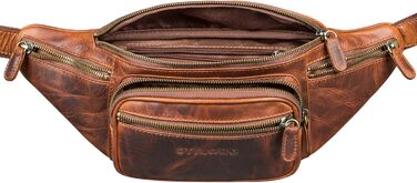 STILORD Велика шкіряна поясна сумка Cognac - Вантажна сумка на пояс для чоловіків, жінок та дітей - Ретро сумка на стегно для бігу, фестивалів, подорожей Caspar (Sesto - Cognac)