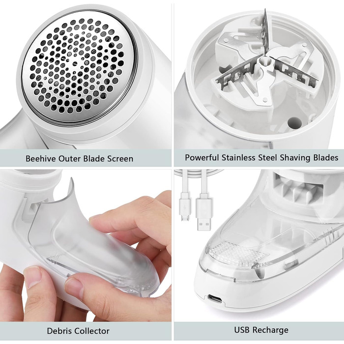 Електричний видалення ворсу Fusselrasierer: знімні леза для одягу з вовни та пуловера (зелений)