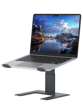 Підставка для ноутбука ALASHI, регульована висота, ергономічна, металева, чорна (C-Gray), 10-15.6 дюймів