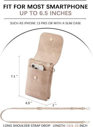 Сумка-клатч BOSTANTEN для телефону через плече, сіра (A-13-braun) - PU шкіра, жіноча, з гаманцем