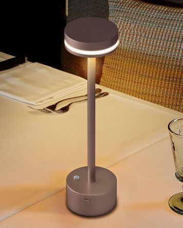 Настільна акумуляторна LED лампа бездротова 2 шт, сенсорний вимикач, алюмінієвий корпус, димування 3 рівні, 4000mAh, тепле світло 3000K, рожеве золото