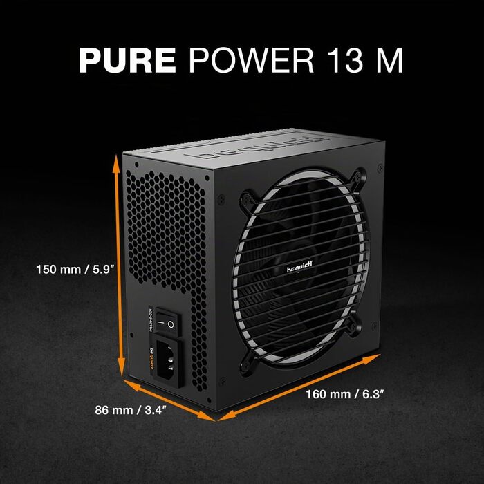 Блок живлення be quiet! Pure Power 13 M 1200W, ATX 3.1, 80+ Gold, повністю модульний