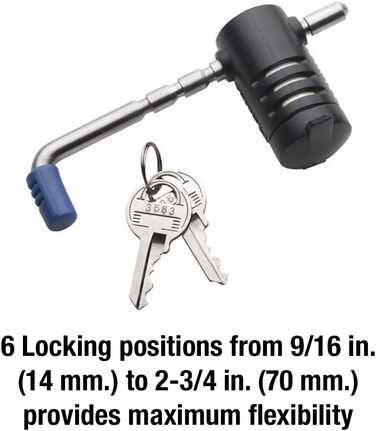 Замок для причепа Master Lock 2847DAT, регульований, нержавіюча сталь, антивандальний замок для зчеплення