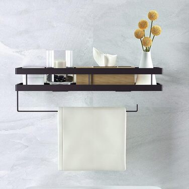 Настінна полиця для спецій та кухонного приладдя, 35 см, чорна