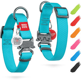 Нашийник для собак WAUDOG: водонепроникний, регульований, для великих, середніх та малих собак, з металевою застібкою, 31-49 см, ширина 25 мм, світловідбиваючий