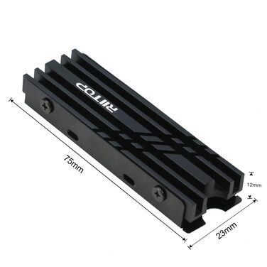 Радіатор охолодження M.2 NVMe SSD RIITOP для комп'ютера, з термопадом, підтримка одно- та двосторонніх SSD