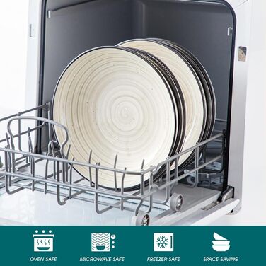 Набір тарілок для супу Vancasso Bonbon (6 шт.), кераміка, 21.7 x 5.5 см. Глибокі тарілки для супу, пасти, рамену, салату. Можна мити в посудомийній машині та використовувати в мікрохвильовці. Бежевий колір.