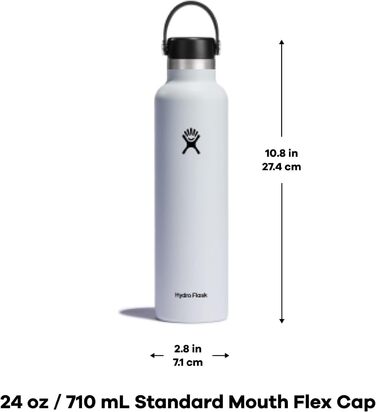 HYDRO FLASK - 621ml (21oz) Water Bottle with Lid - Vacuum Insulated, Reusable Stainless Steel Bottle - Leak-Proof Lid - Hot & Cold - Small Opening - (680 g, Moonshadow Purple, 710 ml)