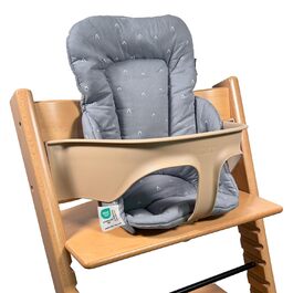Зменшувач сидіння LaLoona для стільчика Stokke Tripp Trapp, м'яка дитяча подушка з бавовни, OEKO-TEX, машинне прання, сірий з візерунком