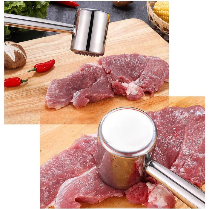 Кухонний молоток для м'яса PIQIUQIU з нержавіючої сталі 304 (подвійний)