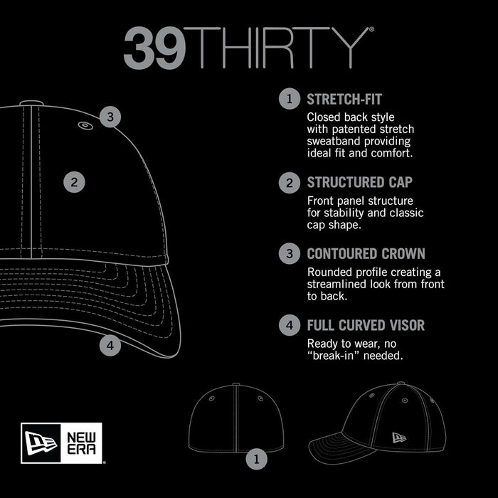 Кепка New Era 39Thirty Stretch Tampa Bay Buccaneers (S-M, Чорна) - Офіційна ліцензійна кепка NFL