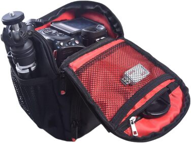 Водонепроникна сумка для камери FOSOTO з дощем.іком для DSLR/SLR Canon Sony Nikon Fujifilm. Сумісна з об'єктивом та спалахом. Чорна.