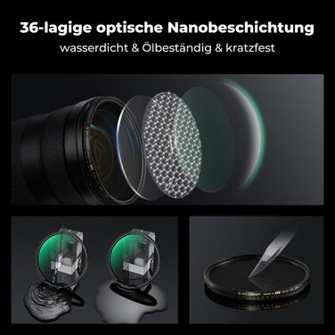 Фільтр K&F Concept 82mm 2-в-1: поляризаційний та True Color, з покриттям Nano-Xcel PRO