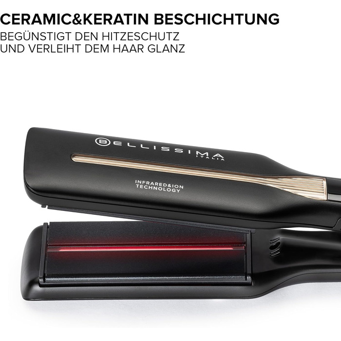 Випрямляч для волосся Bellissima Imetec Creativity Infrared з іонізацією та керамічним покриттям. XL формат 45x100 мм, 11 температурних режимів (130-230°C)