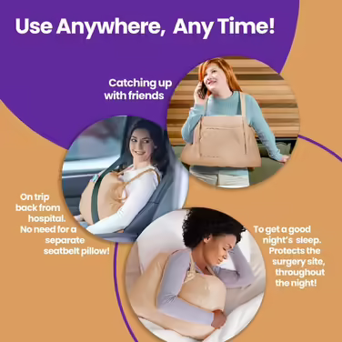 KOKOBAL Post-Mastectomy Pillow for Recovery After Breast Surgery, Choose Your Color, Convenient Ice Pack Pockets, Transforms into a Soft Cloud Pillow, Soothing Brown