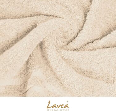 Набір рушників Lavea Elena, 100% бавовна, 10 предметів (4 рушники для рук, 2 банні, 2 гостьові, 2 рукавички), м'який махровий комплект для ванної та гостей, колір крем