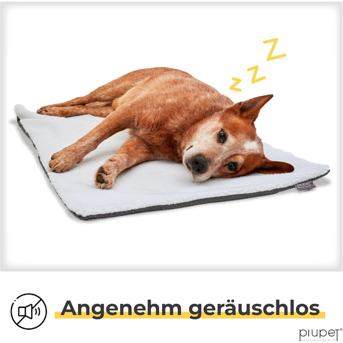 Самогріюча ковдра для собак PiuPet® 90x60 см: тепла, фланелева, без електроенергії, для дивана | Біла