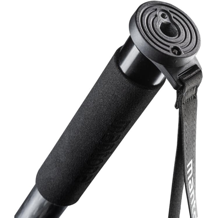 Штатив Mantona Pro One одноногий, карбоновий, чорний - регулювання висоти 39-144 см, з аксесуарами