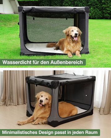 Складана переноска для собак середніх порід, 76x54x54 см, зелена/сіра